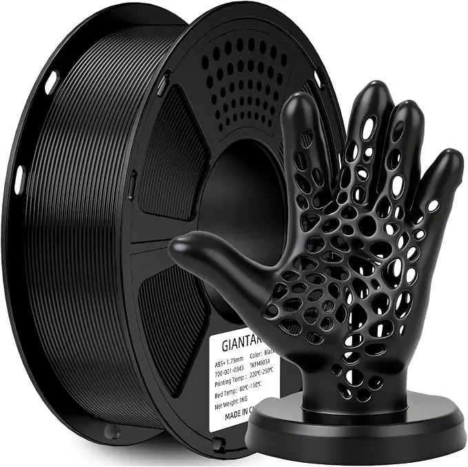 GIANTARM ABS+ Filament 1,75mm 1kg ±0,03mm Zäh Hitzebeständig Geringe Verformung Verhedderungsfrei Vakuum 3D-Druck Filament Schwarz Weiß Grau