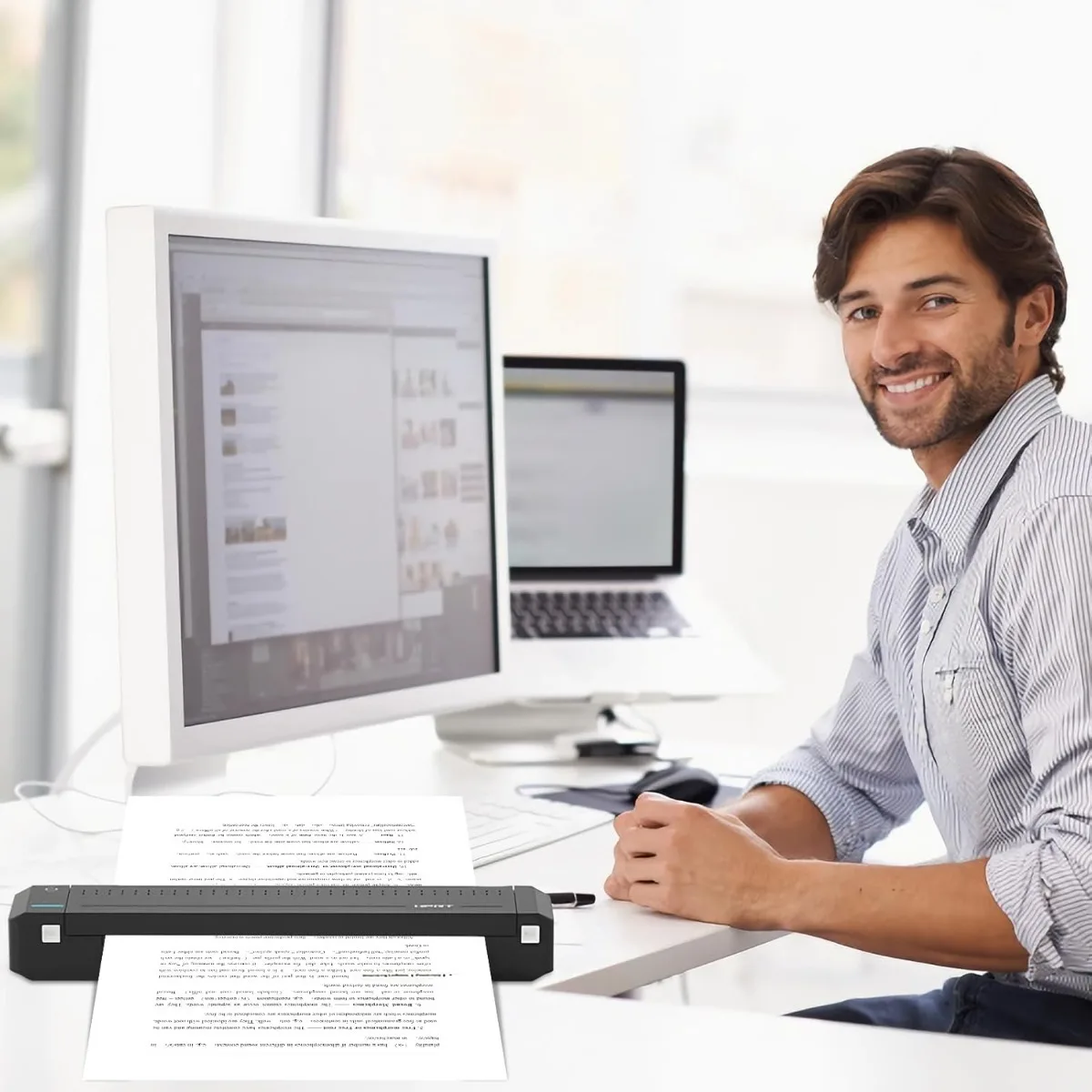 A4/US Letter Thermal Paper Rolls 100 Sheets Quick-Dry Waterproof for Office/Logistics/Medical Use A40/X8/M08F Printer Compatible