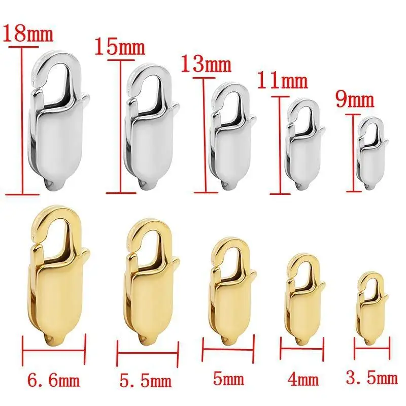 10 Stück 316 Edelstahl Karabinerhaken Endverbinder DIY Handgemachtes Armband Halskette Schmuckherstellung Zubehör – Detail 1