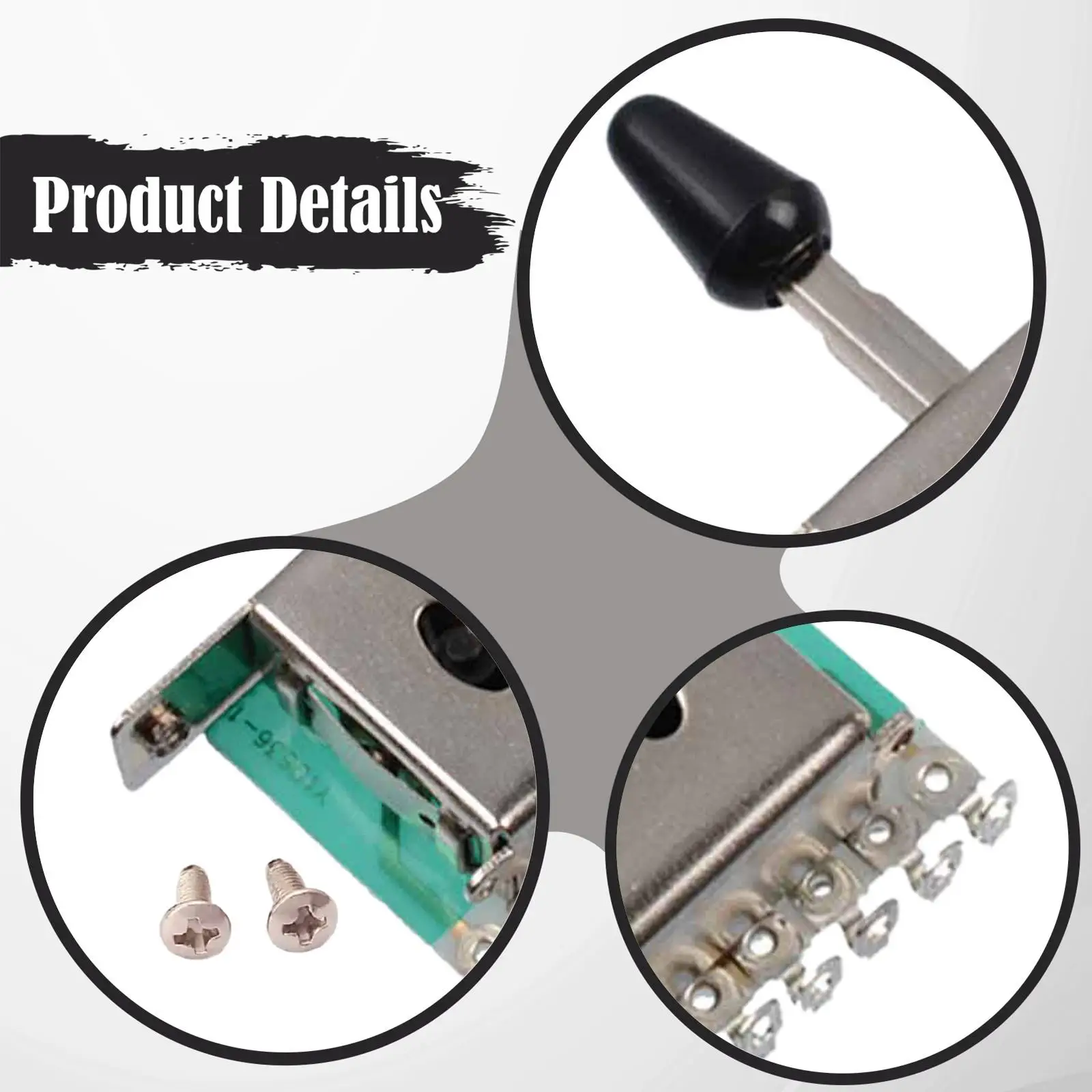 Electric Guitar Pickup Lever Switch Alloy Plastic Accessory with Screws for Smooth Switching