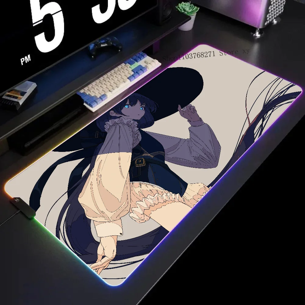 

Anime Girls Blue Hair Artwork Mousepad XXL RGB Gaming Mouse Pads HD Black Gamer Accessories Large LED