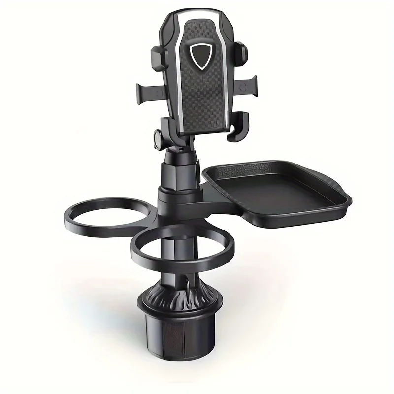 

Car Cup Holder Tray-Expander-3 In 1 Detachable Food Table Tray With Solid Base-Road Trip Essentials Accessories Gadgets