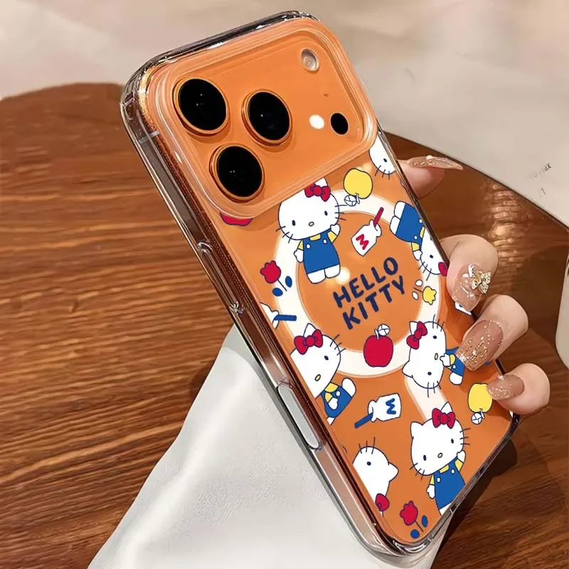 حافظة مغناطيسية لعيد الميلاد ندفة الثلج هالو كيتي Magsafe لهاتف سامسونج جالاكسي Z Flip 7 6 5 S25 S24 S22 S23 Ultra Plus S24FE