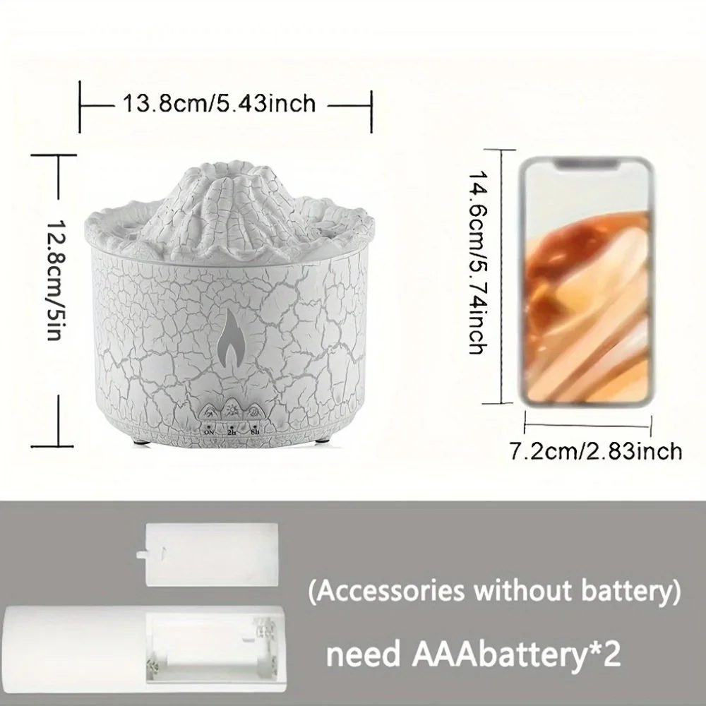 Zapachowy olejek eteryczny dyfuzor 300 ML wulkan i płomień nawilżacz dają 2.11 uncji kolekcja hotelowa olejków eterycznych 7 kolorów światła