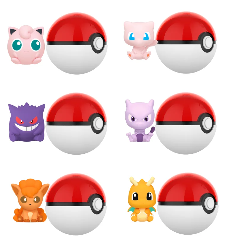 pokemon-anime-boite-aveugle-poke-ball-figurines-d'action-gengar-dragonite-mini-mew-poupees-drole-original-veritable-modele-ornement-jouets-gif