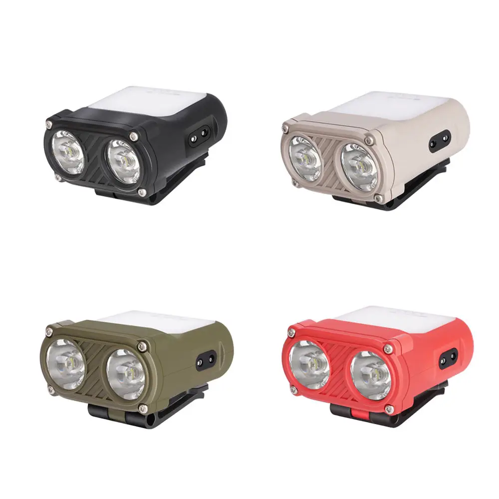 LED Rechargeable Waterproof Ultra Bright Double Lamp Beads, Clip-on Cap Light, 5Modes Motion Sensor Headlamp for Outdoor