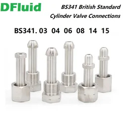 SS316L BS341 NO.3 BS341 4 6 8 14 15 Cylinder Valve Connection G5/8RHLH to NPT1/4 male Stainless Steel British Cylinder Fittings