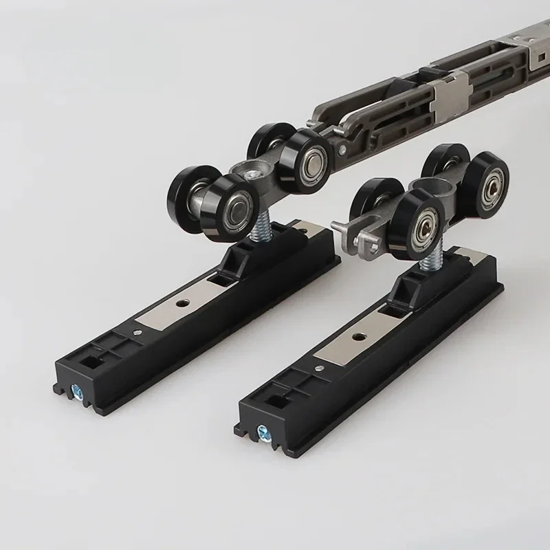 Aluminum alloy Door Invisible Hardware Accessories Sliding Door Bidirectional Buffering Flat Sliding Door Crane Slide Rail