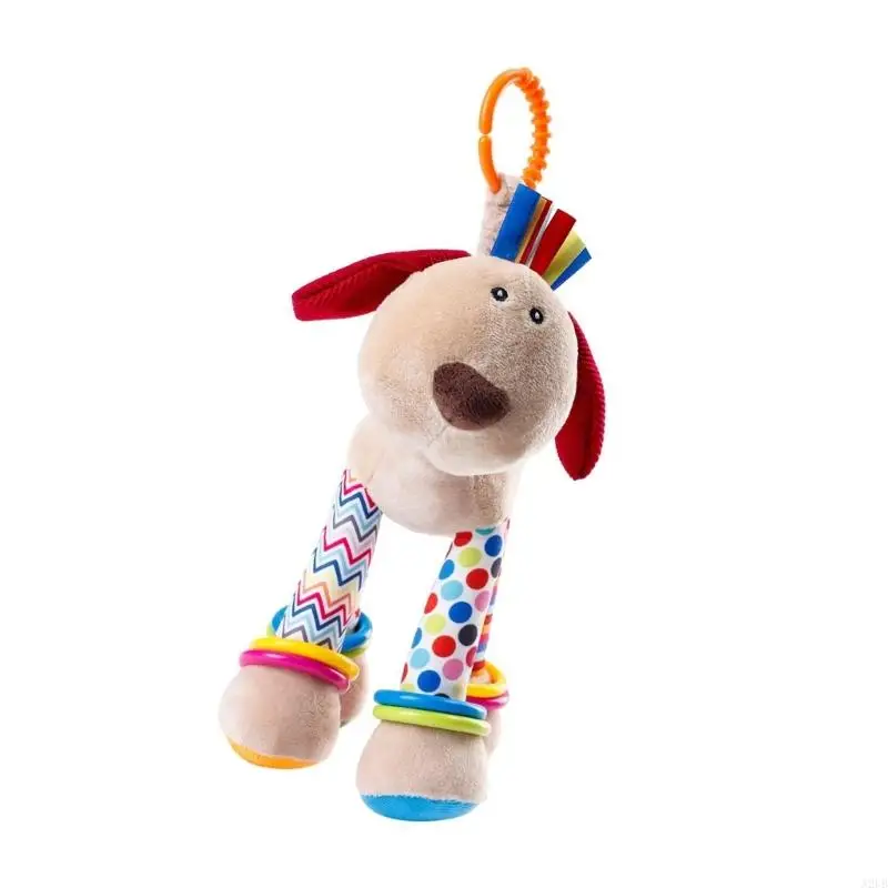 Sensorische Baby Bett Glocke Krippe Mobile Cartoon Giraffe Plüsch Spielzeug mit Beißring Rassel Beruhigende Anhänger für Auto