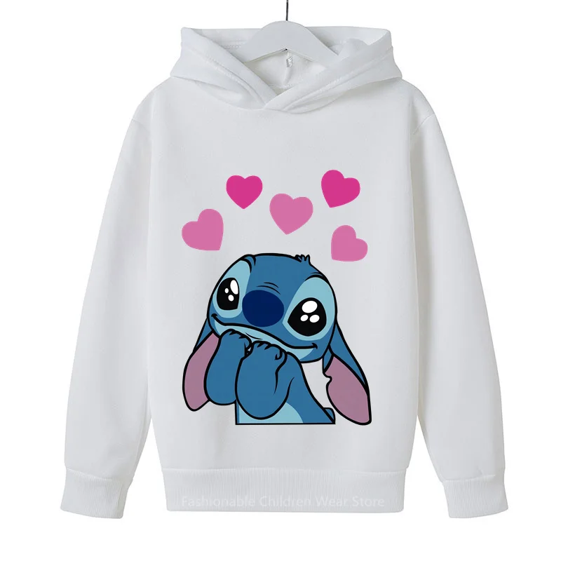 2024 Trendsetting Stitch Print Hoodie for Kids: Boys & Girls' Outdoor Casual Korean Chic, Spring-Autumn Warmth