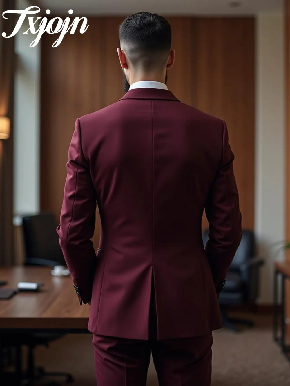 Handsome Peak Lapel Men's Suit Set 3PCS 2025 Classic Solid Men Office Suit Men For Business Wedding Suit Customized