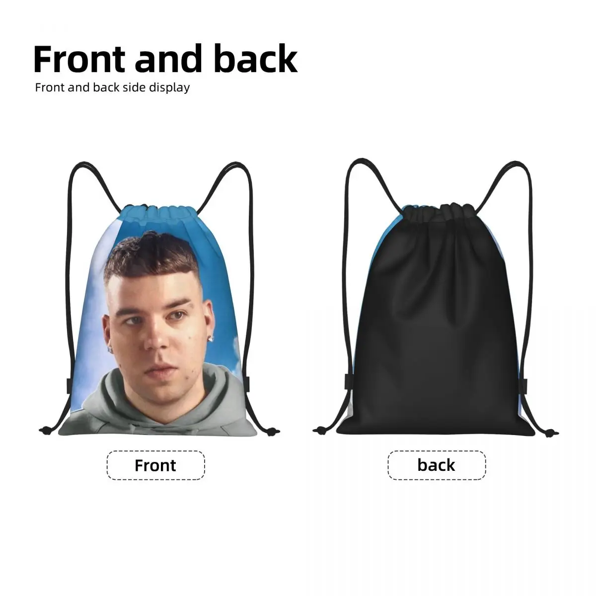 Quevedo Album Donde Quiero Estar Drawstring Backpack Gym Sports Sackpack Rapper String Bags for Yoga