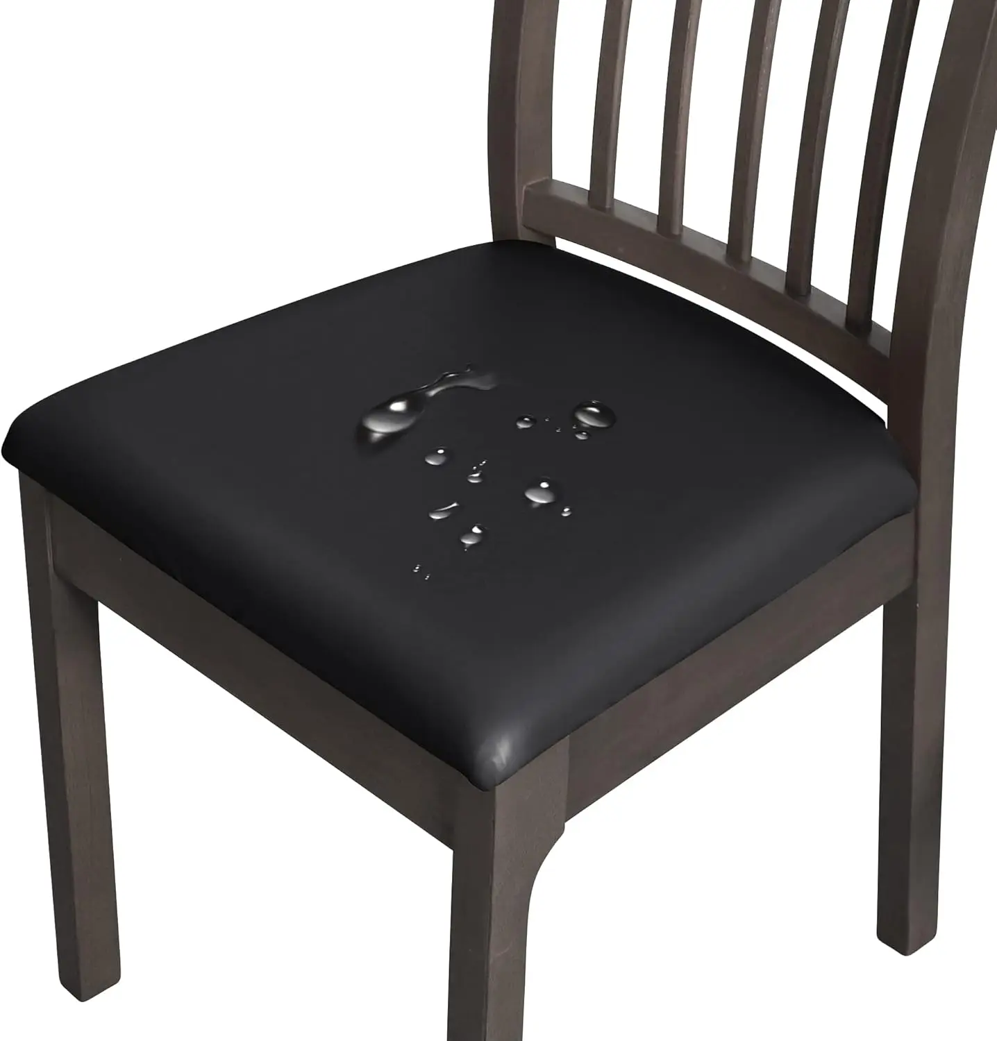 

Pu Dining Chair Seat Cover Set Of 6 Waterproof Dining Chair Covers Leather Chair Seat Covers For Dining Room Removable Washable