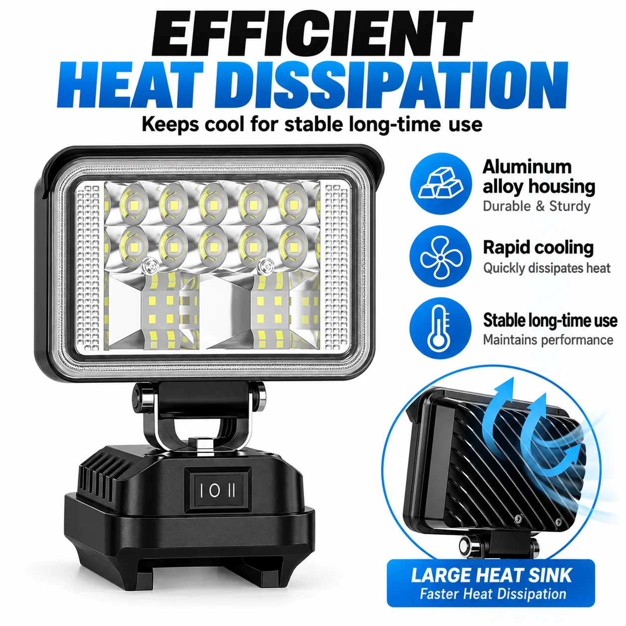 For Makita LED Work Light Portable LED Flashlight for Work Camping Handheld Lamp Outdoor Adjustable LED Light
