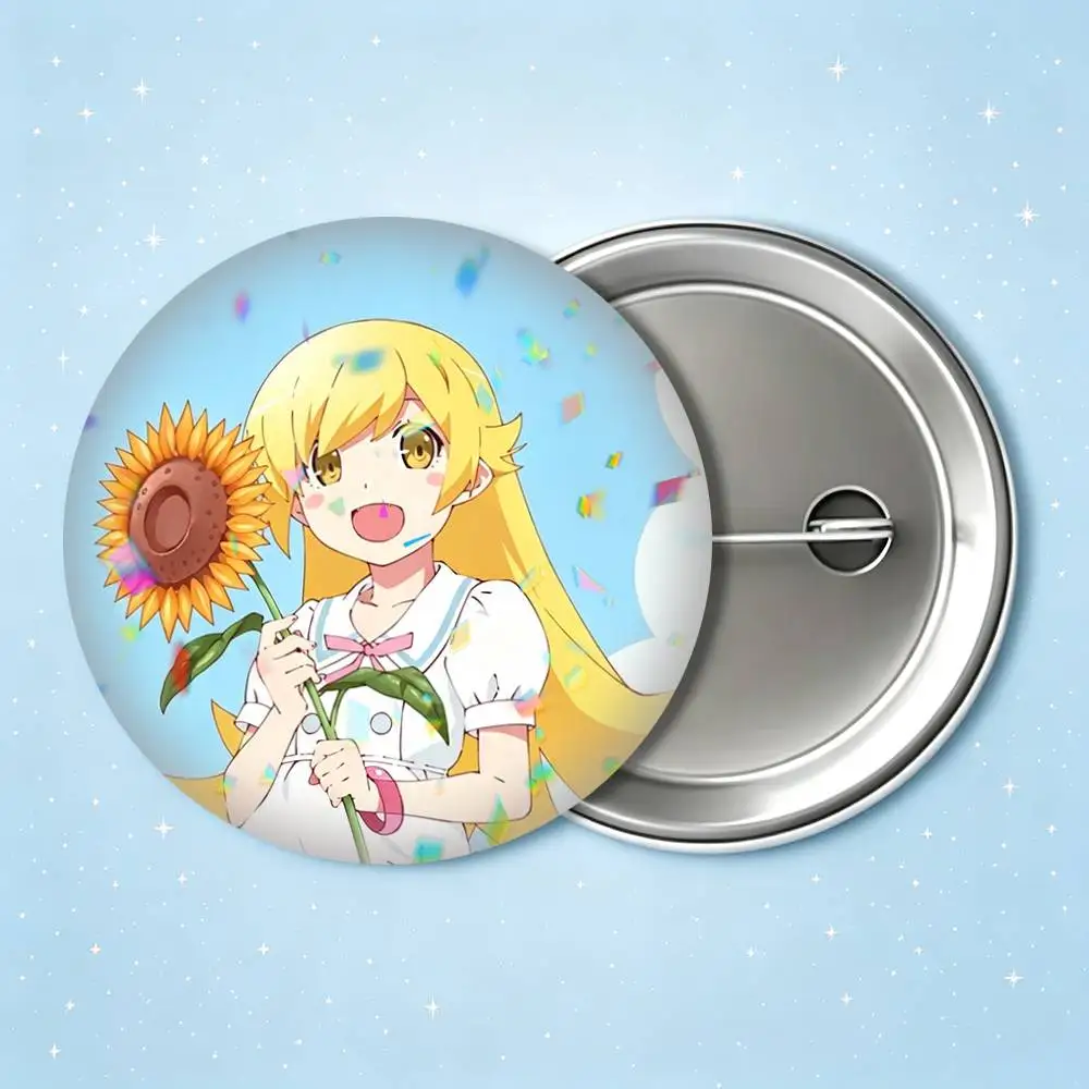 Japan Anime Cute S-Shinobu 25 32 44 58 75mm Badges Personalized Round Brooches Pins Accessory Gift