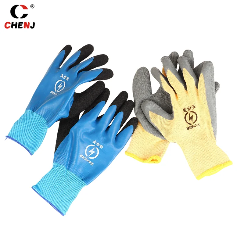 1 Pair 400V/1000V Rubber Touch Screen Insulation Glove Industrial Ultrathin Electrician Insulating Gloves Withstanding Voltage