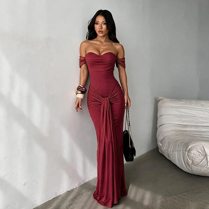 Yj26453ins Women's 2026 Autumn. New Collection: Erotogenic Elegant, And Stretchy Strapless. Clothes Dress Elegant Maxi Robe