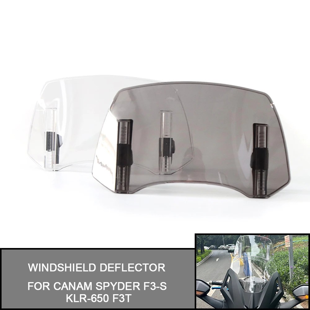 For CanAm Spyder F3-S KLR-650 F3T Heighten Windscreen Motorcycle Universal Windshield Extension Adjustable Spoiler Clamp-On