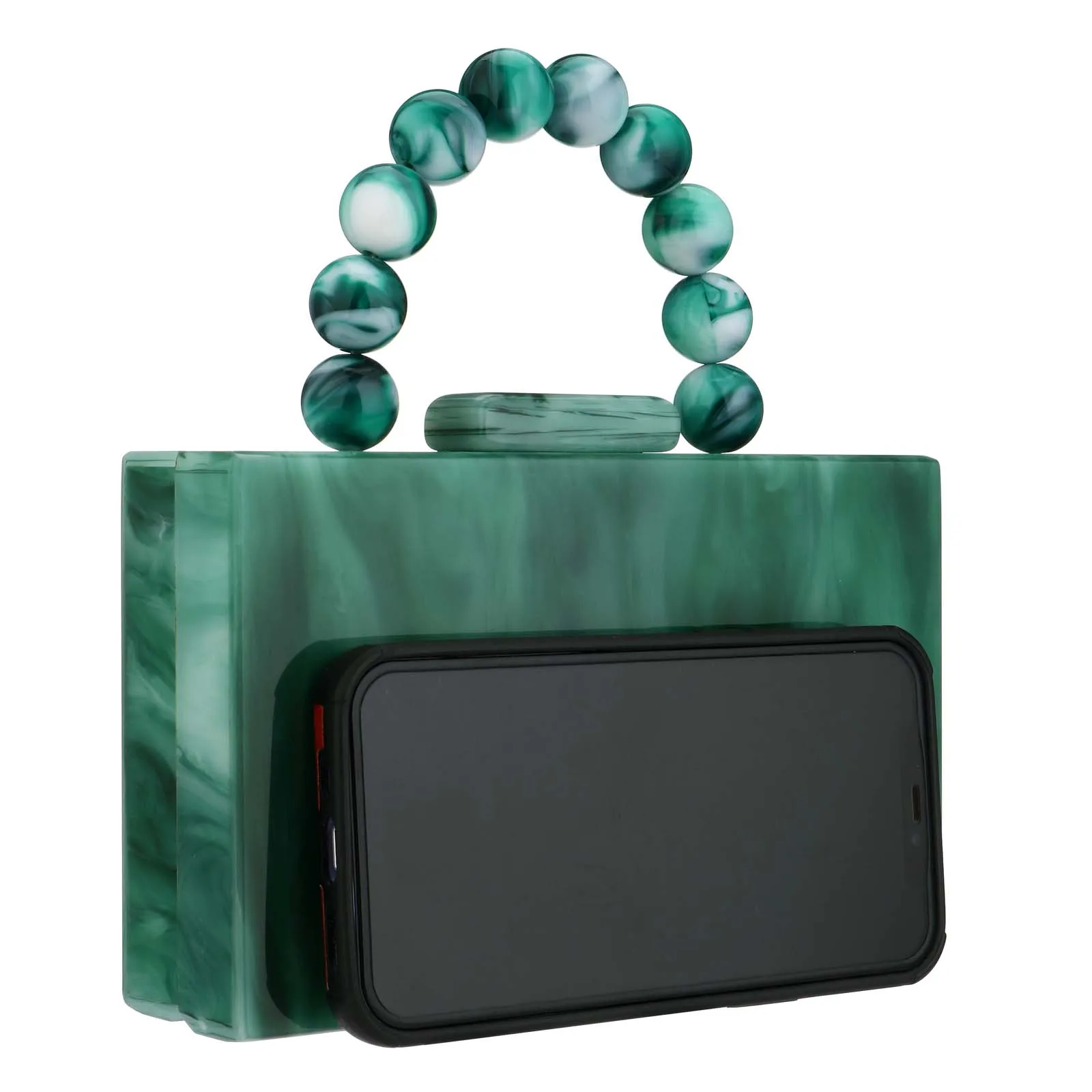 Beading Handbag Marble Acrylic Luxury Box Clutch Evening Bags Wedding Party Chain Shoulder Bag Dinner Dress Purse Festival Gift