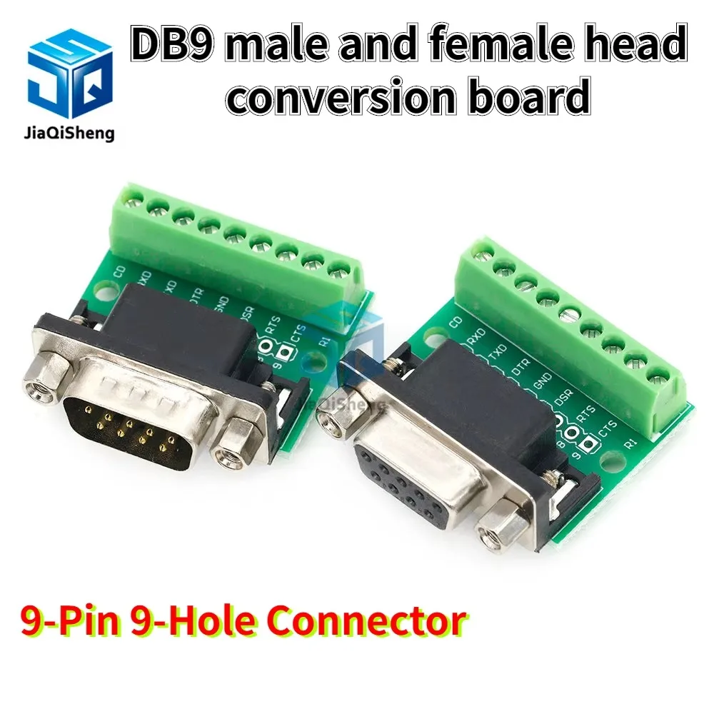 DB9 Male Female Adapter Signals Terminal Module RS232 RS485 Serial To Terminal 9-Pin 9-Hole Connector