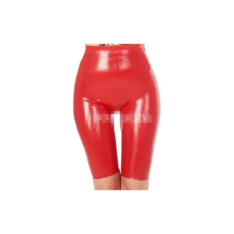 

New Latex Rubber Gummi Women Sexy Hip Tight Shorts Red Size XS-XXL