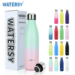 Watersy 500ML/17oz Stainless Steel Cola Bottle Sports Kettle Keep Cold Thermal Cups Vacuum Travel Tumbler Mug Bike Bottle