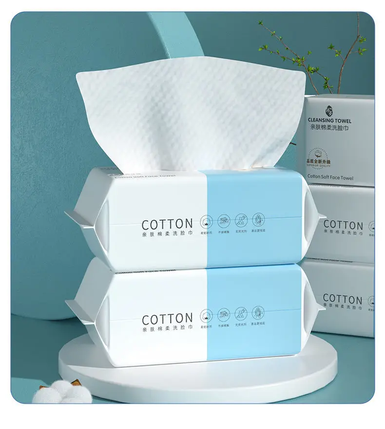 100pcs Disposable Face Towel Soft Washcloths Facial Cleansing Cotton Tissue Wet Dry Wipes Makeup Remover Towel for Skincare