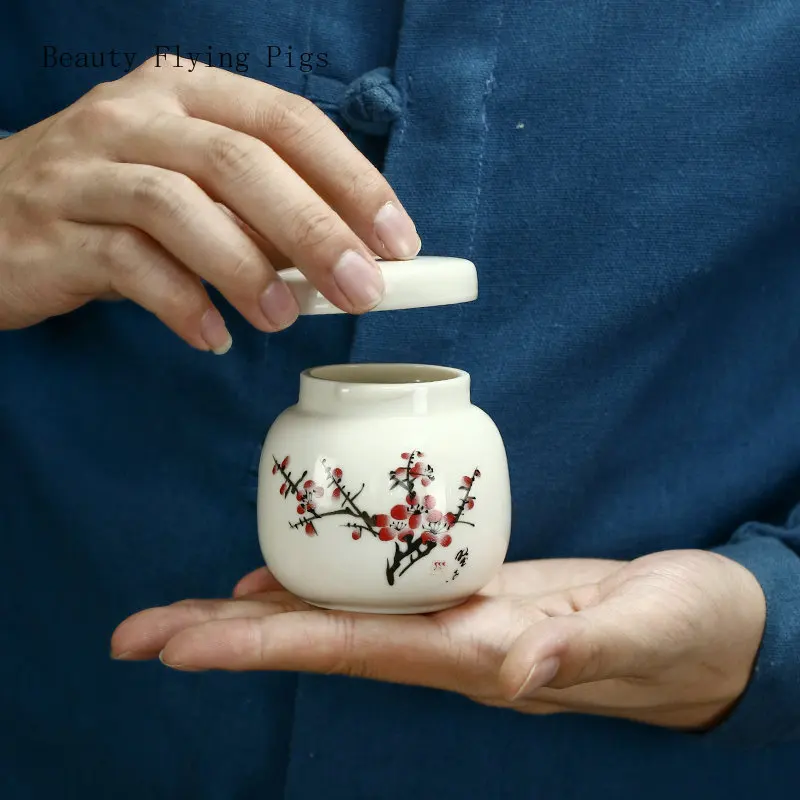 6.2x6.3cm Ceramic sealed tank ointment and cream tank lotion bottle pill tea storage tank sugar coffee tea containers