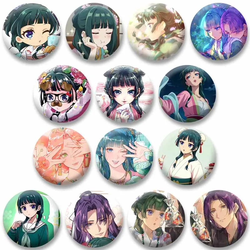 

The Apothecary Diaries Button Brooch DIY Bag Clothes Lapel Pin Cartoon Role Maomao Cosplay Badge Jewelry Gifts for Fans Friends