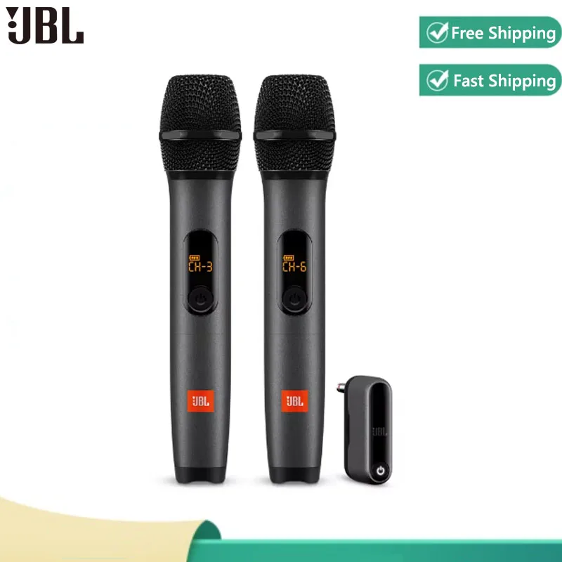 Original JBL WIRELESS Microphone Handheld UHF Dual Channel 6.3 Interface one to twe 1 To 2 KTV Show Singing Speech Performance