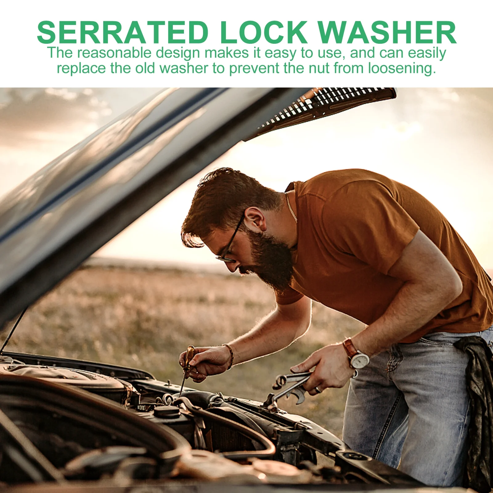 

280Pcs External Serrated Tooth Lock Washers Practical Durable Quick Lock Washers Stainless Fasteners Push on Locking Washer