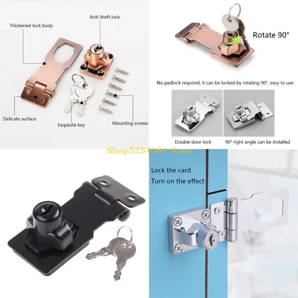 

AXYC Keyed Hasp Locks Twists Knob Keyed Locking Hasp Locks with Keys and Screws