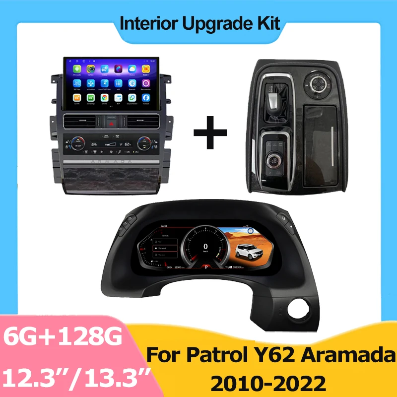 

Android 12 Car Multimedia Player For Nissan Patrol Y62 2009-2017 Armada Knob Central Control Interior Kit Dashboard GPS Screen