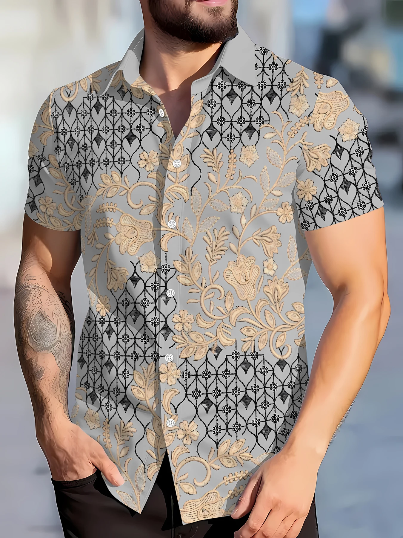 

2026 Summer Men's Shirt - 3D Printed Pattern - Breathable Lightweight Fashionable Casual Outdoor Men's Clothing