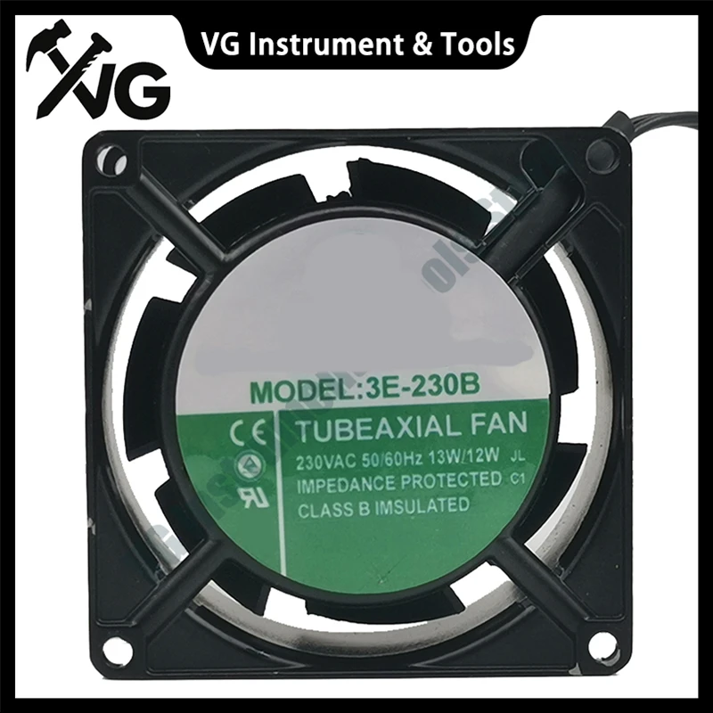 New for Taiwan Bairui 3E-230B 8038 8cm 220V 2-wire all metal iron blade high temperature resistant cooling fan