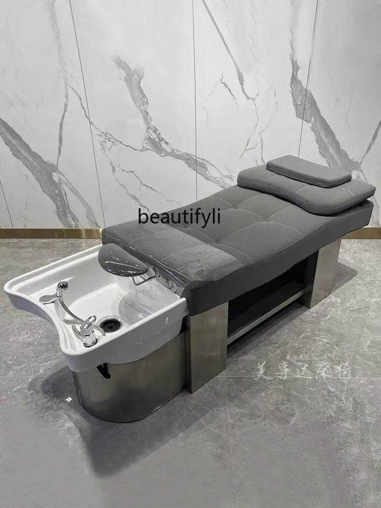 Beauty Head Therapy for Hair Salon Thai Bed Barber Shop Water Circulation Fumigation Flat Lying Flushing Bed