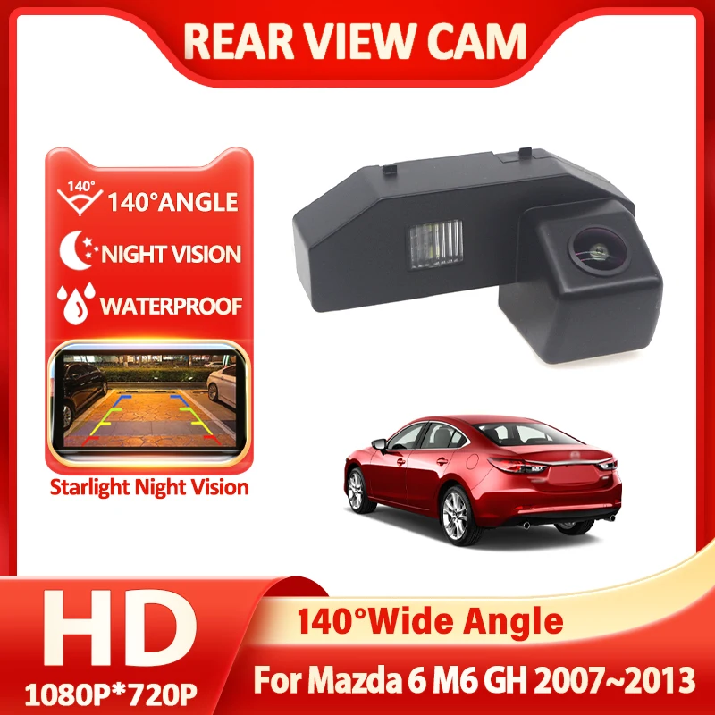 

140-градусная 1080P HD автомобильная камера заднего вида для Mazda 6 M6 GH 2007 2008 2009 2010 2011 2012 2013 автомобильный парковочный монитор