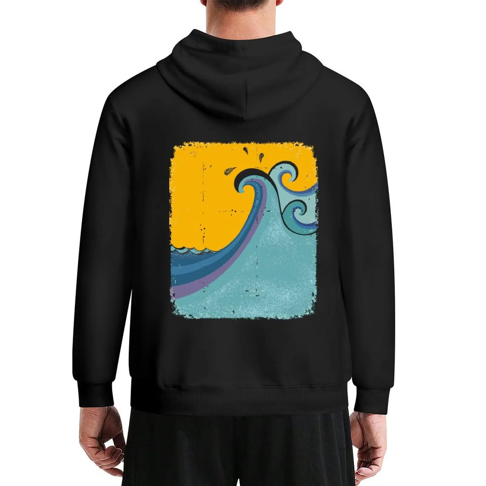 

Sun & wave Hoodie graphic t shirts men mens clothing male clothes men clothing new hoodies and sweatshirts