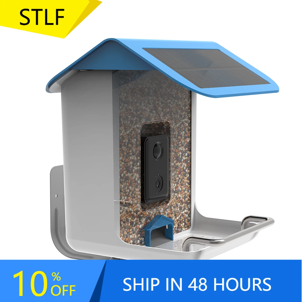 STLFNew Trend Smart Bird Feeder with 1080P CamerassNight Version Camerassand Solar Panels Charging Nest Work with Applocation