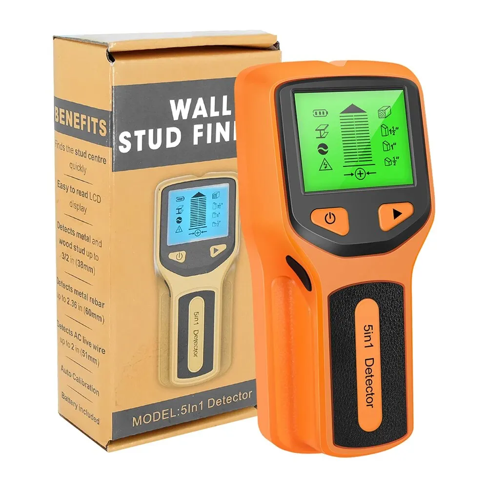 HW430 5in1 Wall Stud Detector LCD Display Multifunctional Handheld for Wood AC Wire Cable Metal Detector Electric Wall Finder SC