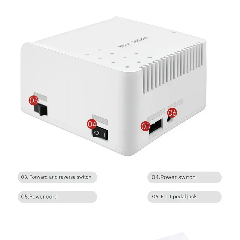 ماكينة حفر الأظافر الاحترافية قوية 211 مضيف صغير + 35K 40K 45K STRONG210 102L 105L H200 معدات مبرد أظافر بمقبض كهربائي #5