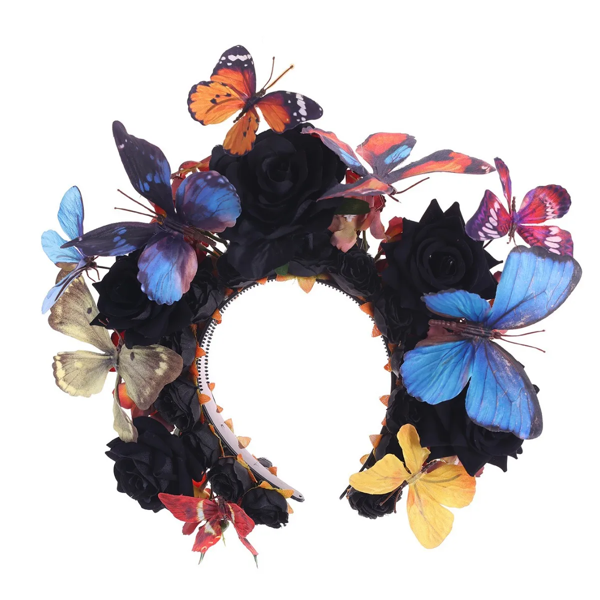 

Оригинальный дизайн, повязки для волос ручной работы с бабочками и цветами, женские повязки для косплея, необычные шоу, фотосессия, повязки для волос с цветком, головной убор