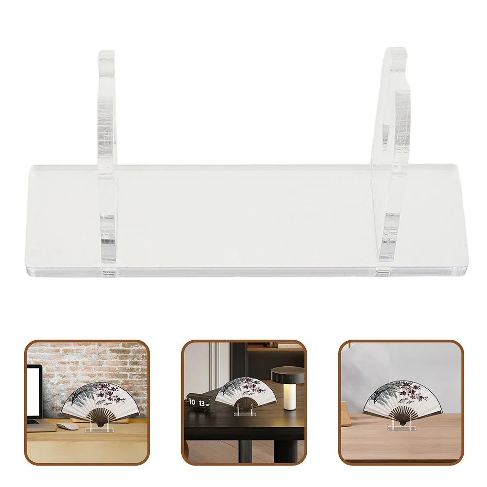 3Pcs Fan Display Stand Transparent Acrylic Fan Holder Stable Base Organizer Home Display Rack Japanese Swords Holder