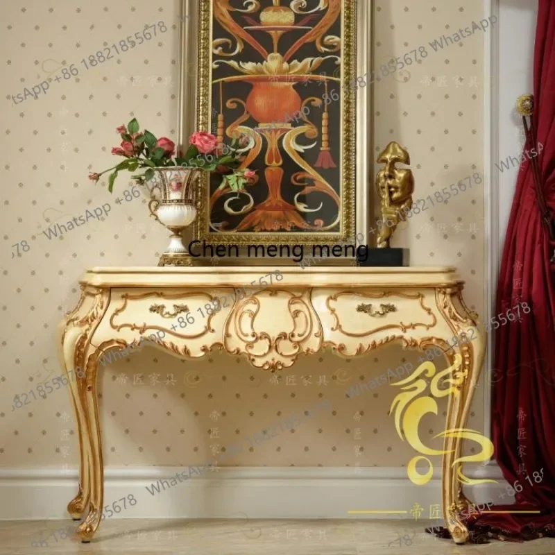 

European classical old French court furniture entrance table sofa back a few entrance against the wall table solid wood