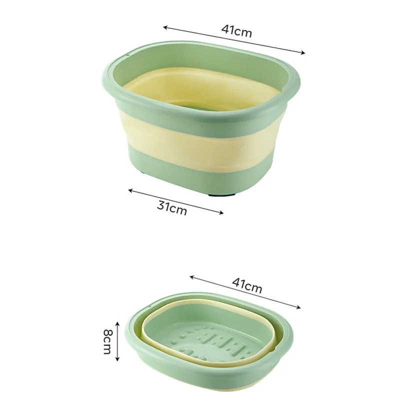 Folding Bucket Portable Retractable Plastic Household Thickened Foot Bath Bucket Massage Foot Wash Soak Foot Tub Folding Storage