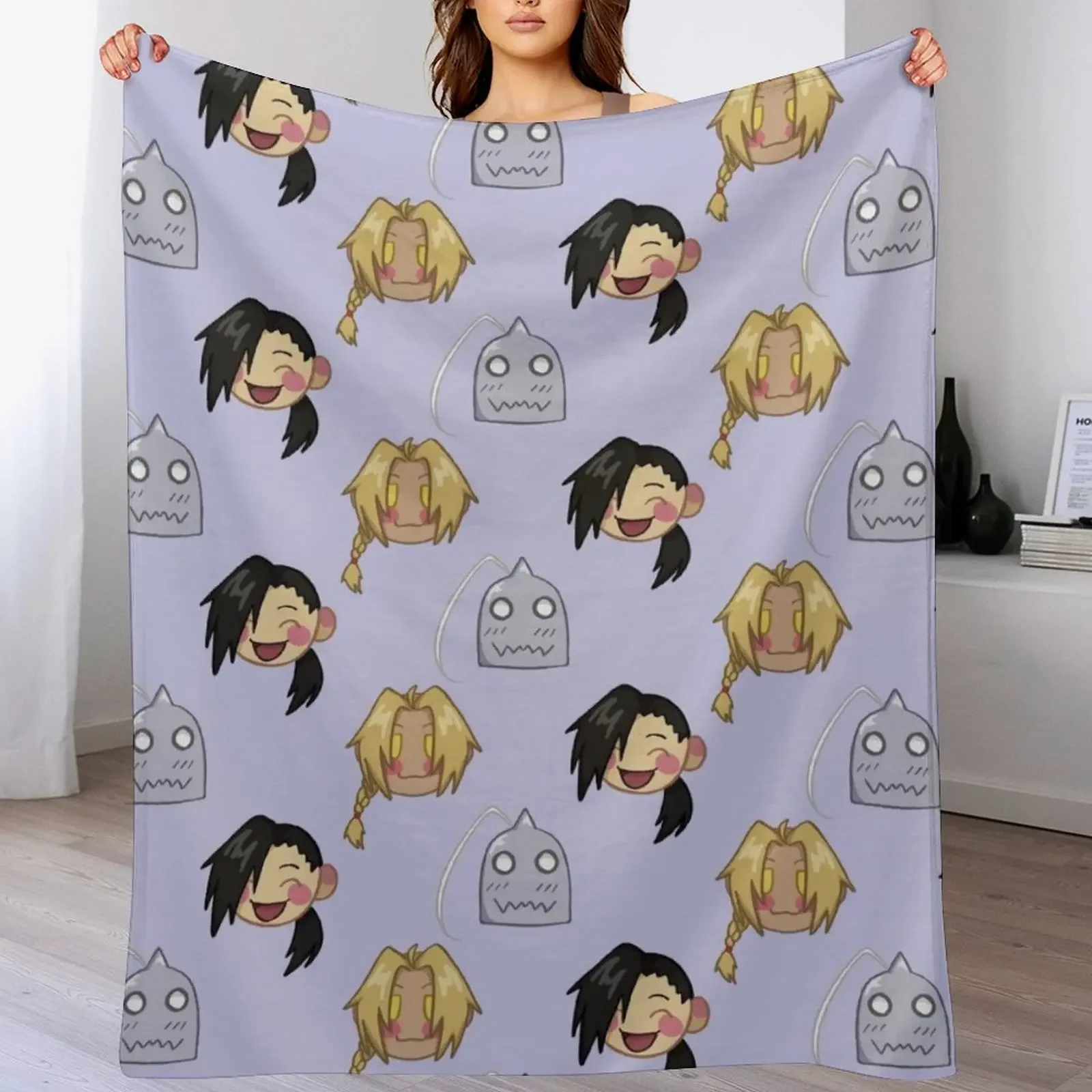 

Ed, Ling, and Al Tile Print Throw Blanket Personalized Gift Soft Plaid Designers Blankets For Sofas Blankets