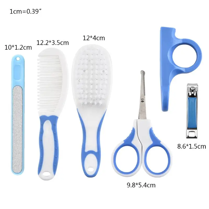 6PCS Baby Nursery Health Care Kit Kids Nail Hair Health Care Grooming Brush Hair Comb Nail Clipper Baby Essentials Safety Care