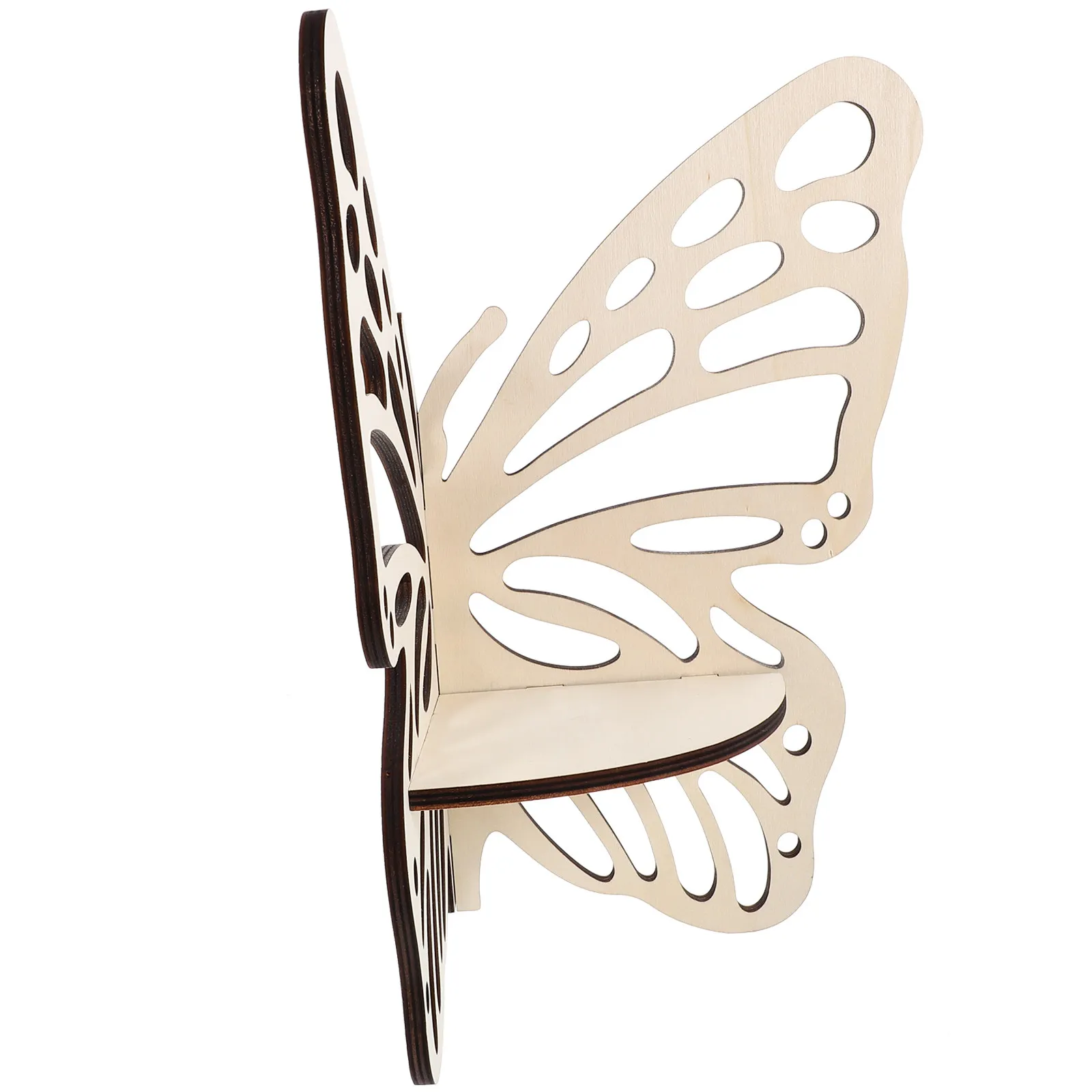 Wooden Butterfly Corner Shelf Wall Mounted Book Display Stand with Large Capacity for Books Decor Items Bohemian Style Floating