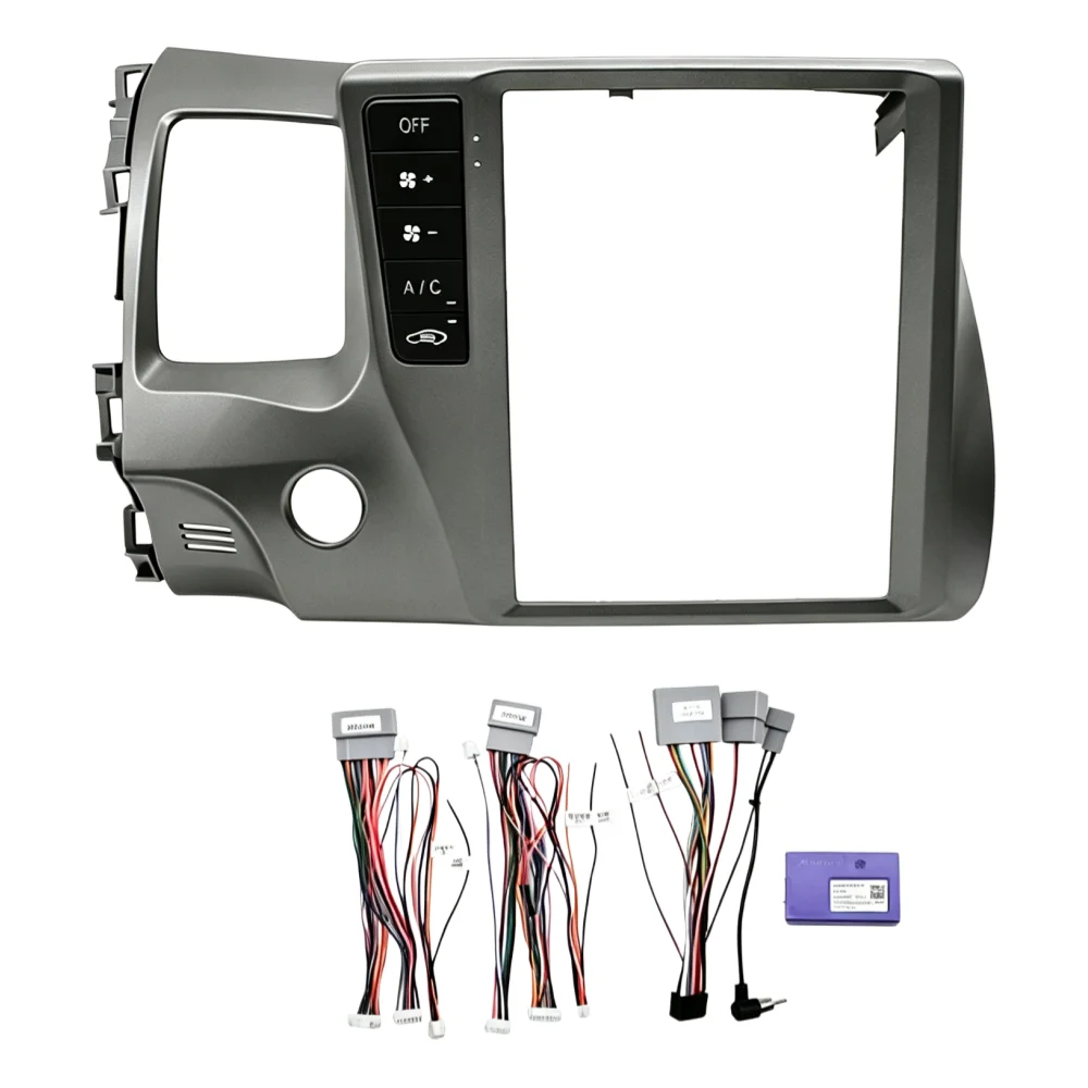 9.7 Inch With Buttons Android Car Stereo Fascia Frame Dash Trim Panel Kit For Honda Civic 2004‑2009