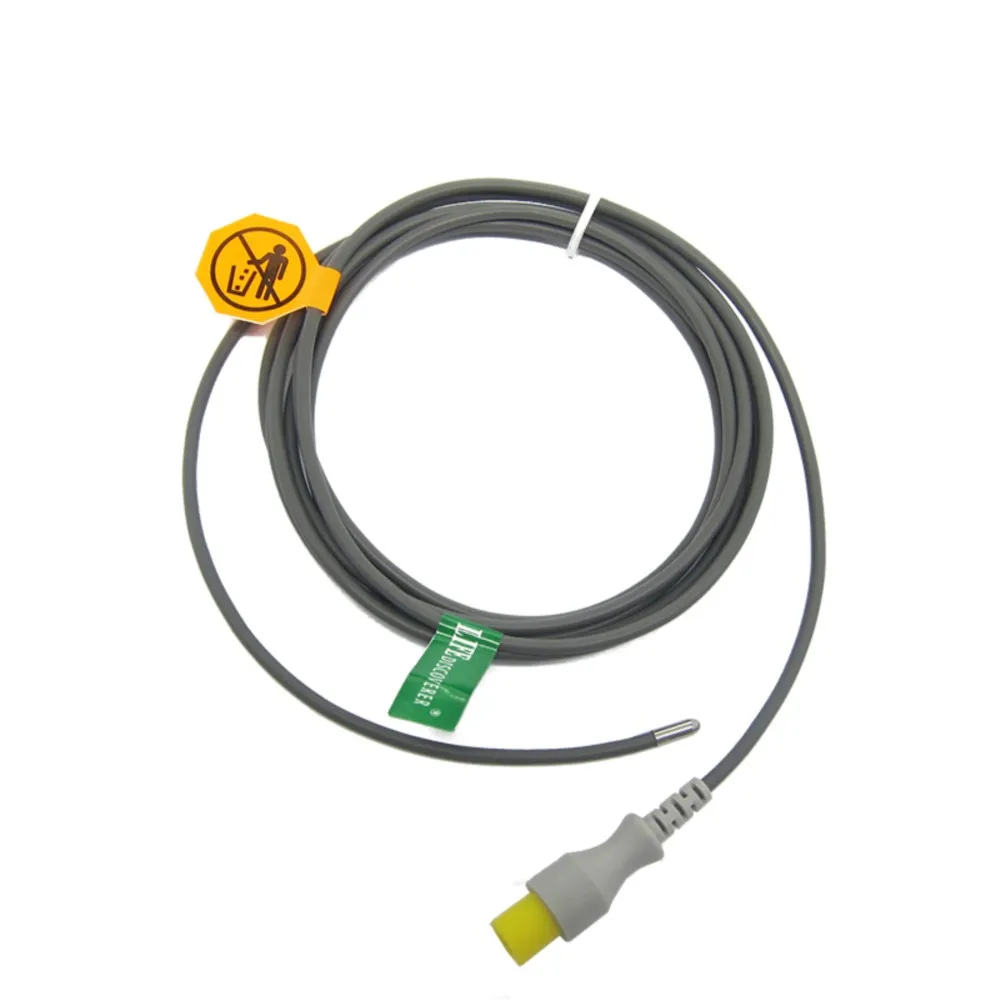For Comen C60 C86 2pin Monitor Reusable Temperature Probe Adult/infant Skin Surface/Esophageal/Rectal TEMP Sensor And Adapter.